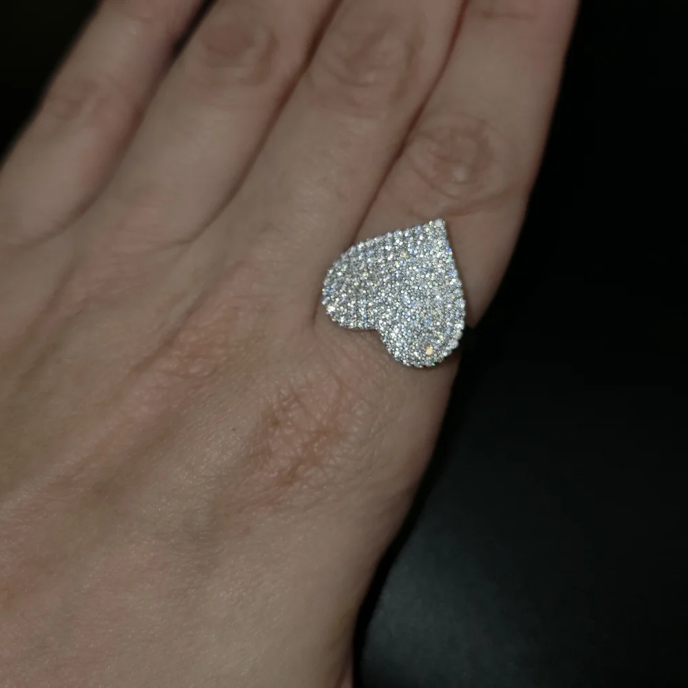 Moissanite Pave Heart Ring ✨ S925 sterling Silver